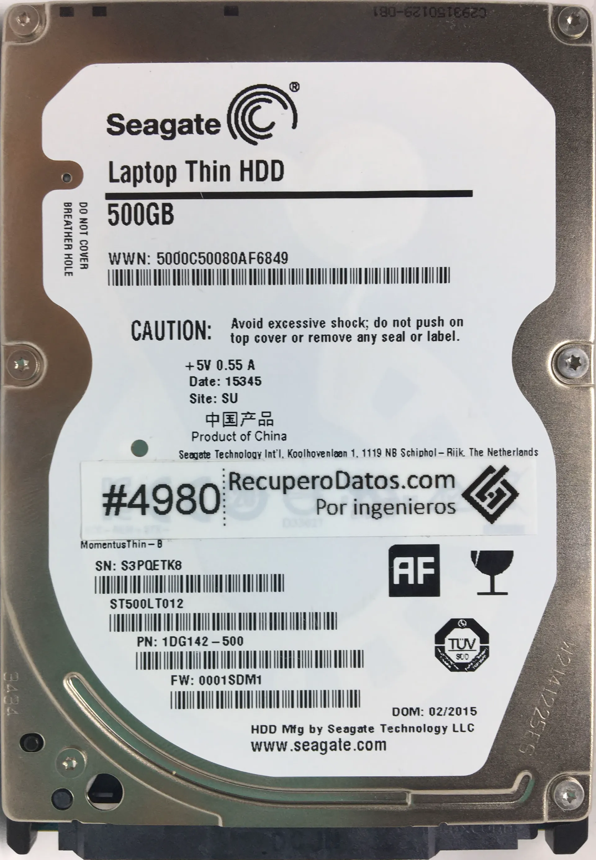 DISCO MECÁNICO HDD SEAGATE ST500 LT012 500GB 2.5" 5400RPM USADO